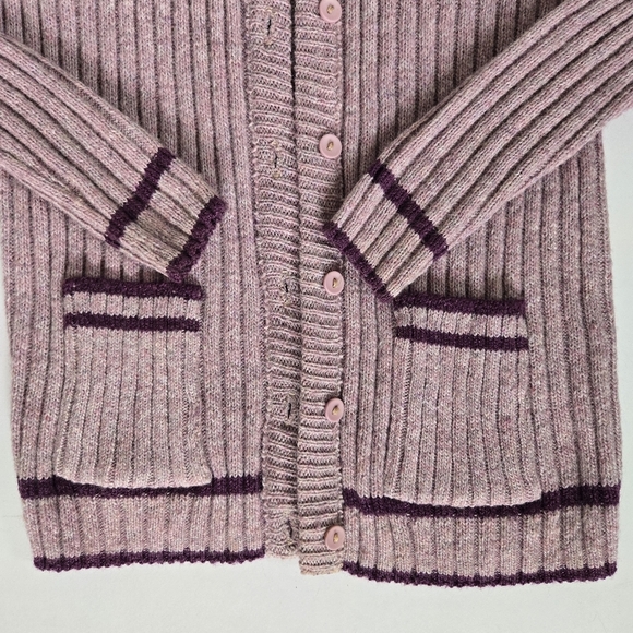 VTG Sears Junior Bazaar wool blend button down preppy cardigan sweater sz m - Picture 2 of 9